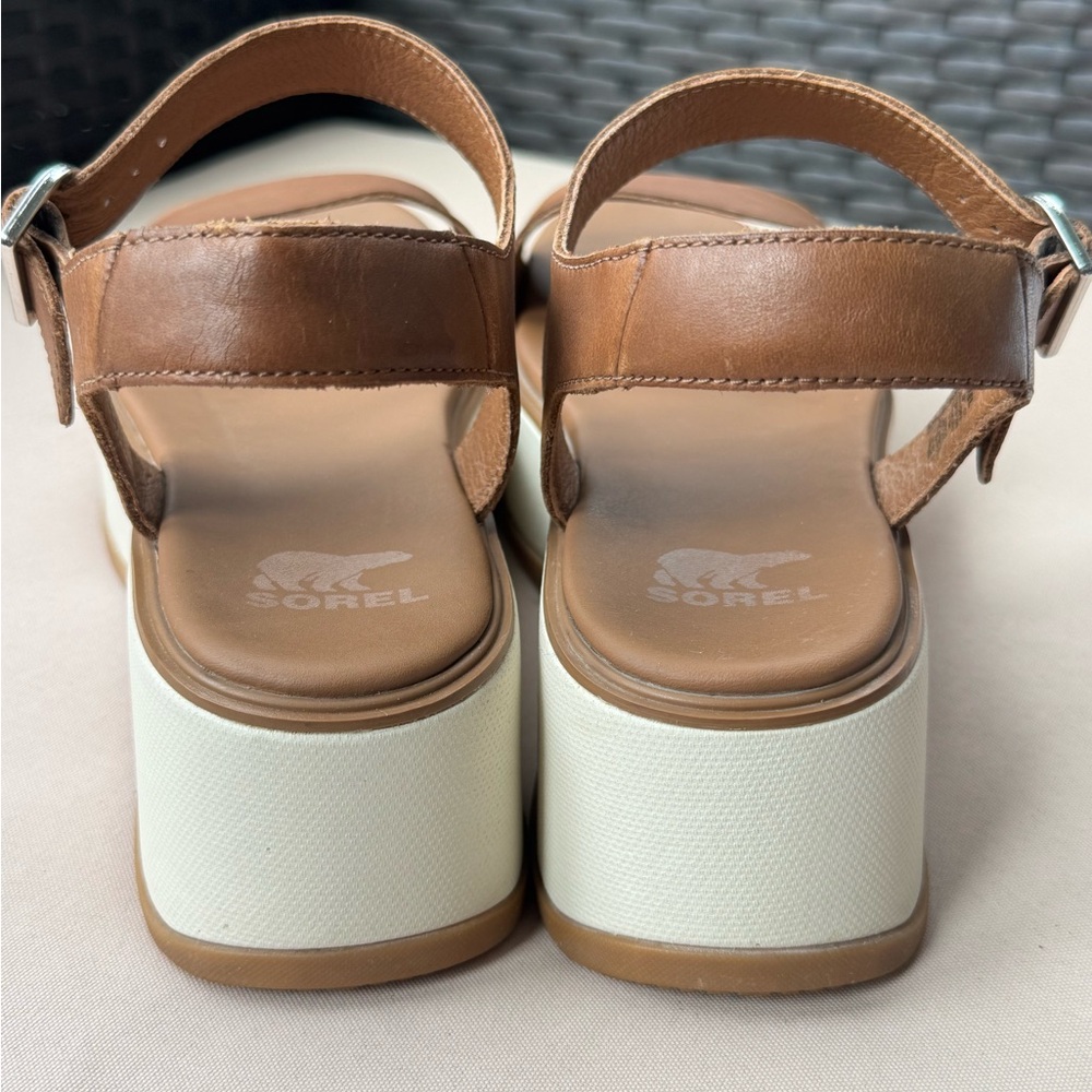 Sorel Tan and White Platform Sandals - Picture 5 of 8